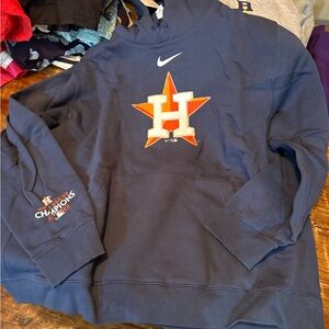 Nike Navy Houston Astros Hoodie Sweatshirt with Orange & White Logo NWT XXL